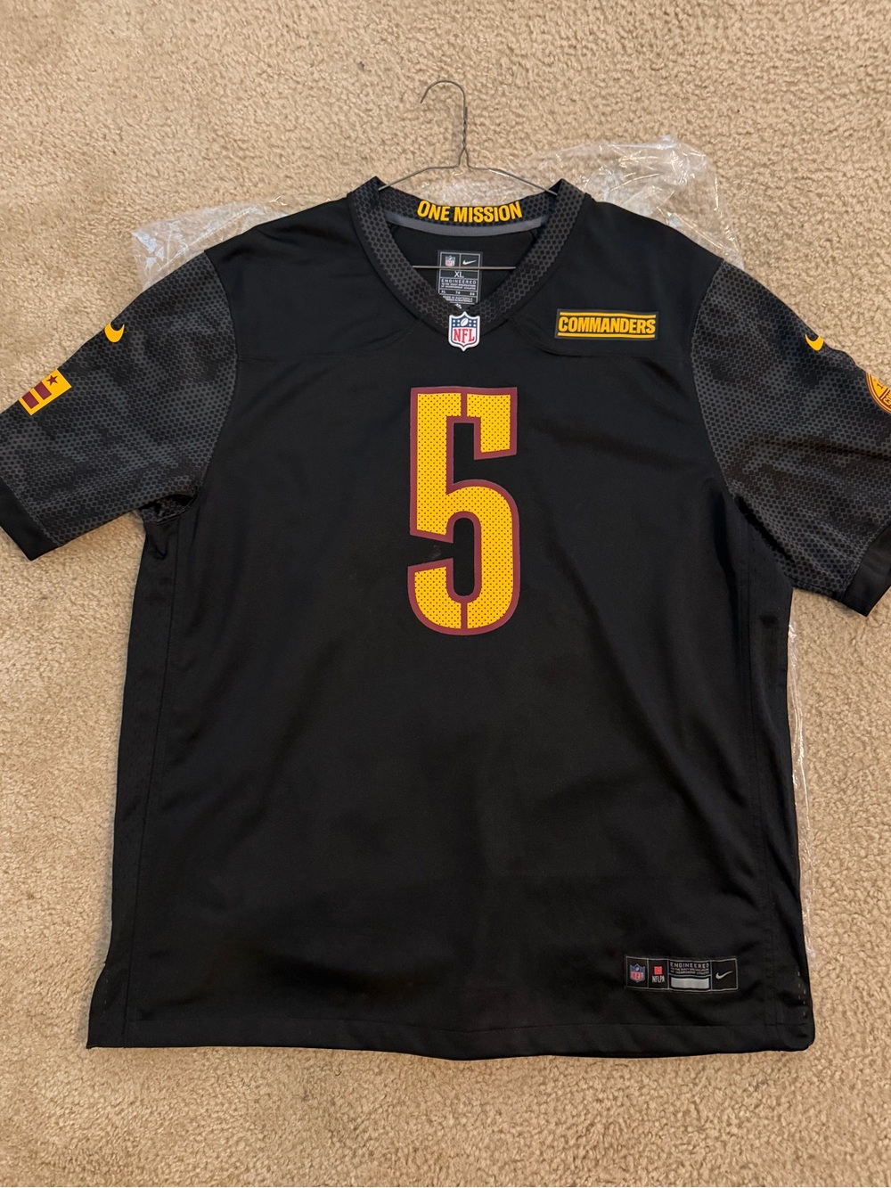 NFL Commanders Black #5 Men’s Jersey Jayden Daniels